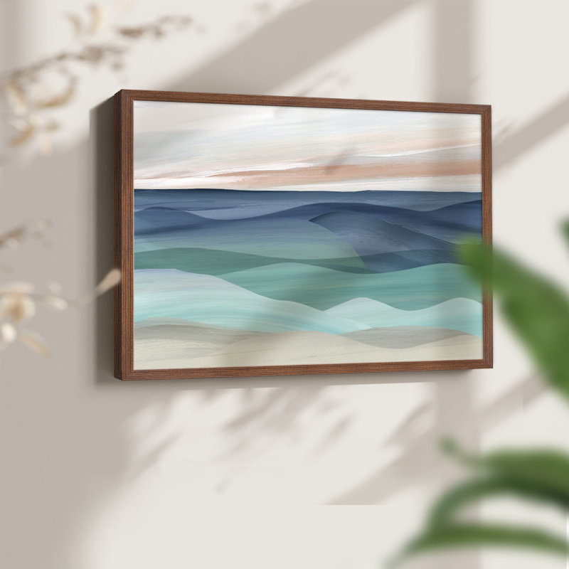 Shifting Seas - Imprimé encadré - Restickable, H 8 po x l 10 po, Noyer