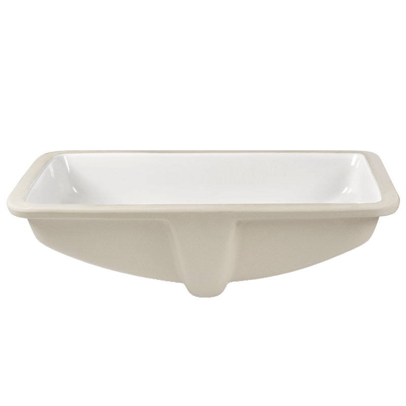 Lavabo de salle de bain rectangulaire encastré en céramique blanc avec trop-plein 24 po x 17 po DeerValley