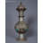  17" Copper Silver Plated Buddhist Surahi Pot With Cap - Heritage Accent