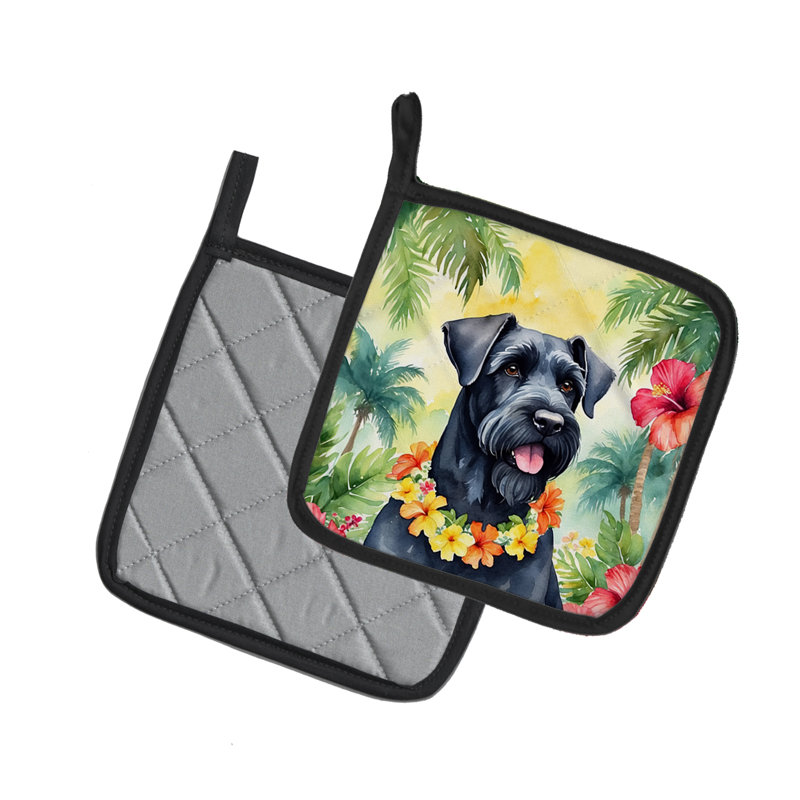 Caroline's Treasures Luau Party Floral Polyester Potholder Set