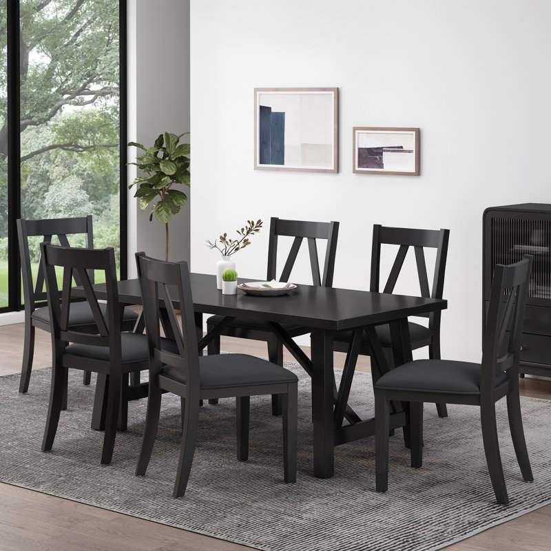Ensemble repas 6 personnes Ethyn, Noir, Noir