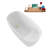 47" Streamline Soaking Glossy White Acrylic Freestanding Bathtub, Bamboo Tray, Drain-103682475