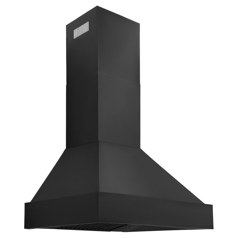 30" Black Stainless Steel Convertible Wall Mount Range Hood