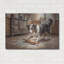  «Border Collie In The Kitchen» par Rich Monet, art mural en métal, 36 po x 24 po