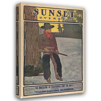 «Sunset Magazine, Thanksgiving Number, August» par Maynard Dixon - Art mural sur toile tendue avec châssis
