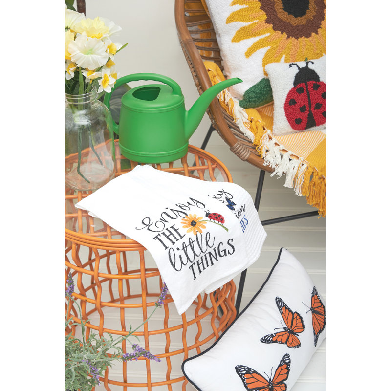 Monarch Butterfly Trio Embroidered Rectangular Throw Pillow
