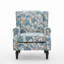 Fauteuil d'appoint à oreilles bleu avec garniture cloutée Duward-1096387148