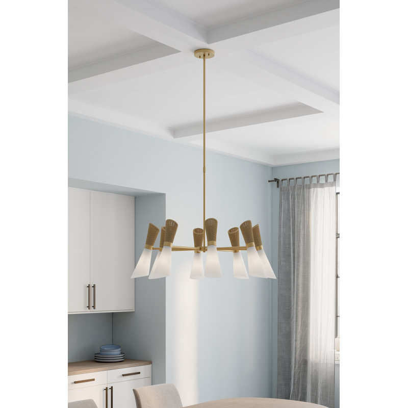 Vantrel  36" 8-Light Chandelier, 27.25" H x 36" W x 36" D, 8 Lights