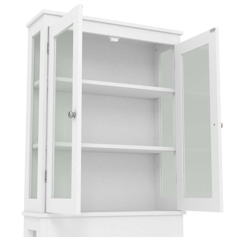 Rangement autoportant au-dessus de la toilette l 25,98 po x H 64,96 po x P 9,01 po Aareon