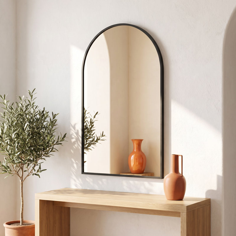 Miroir mural arqué en aluminium, 20''×30'', Noir
