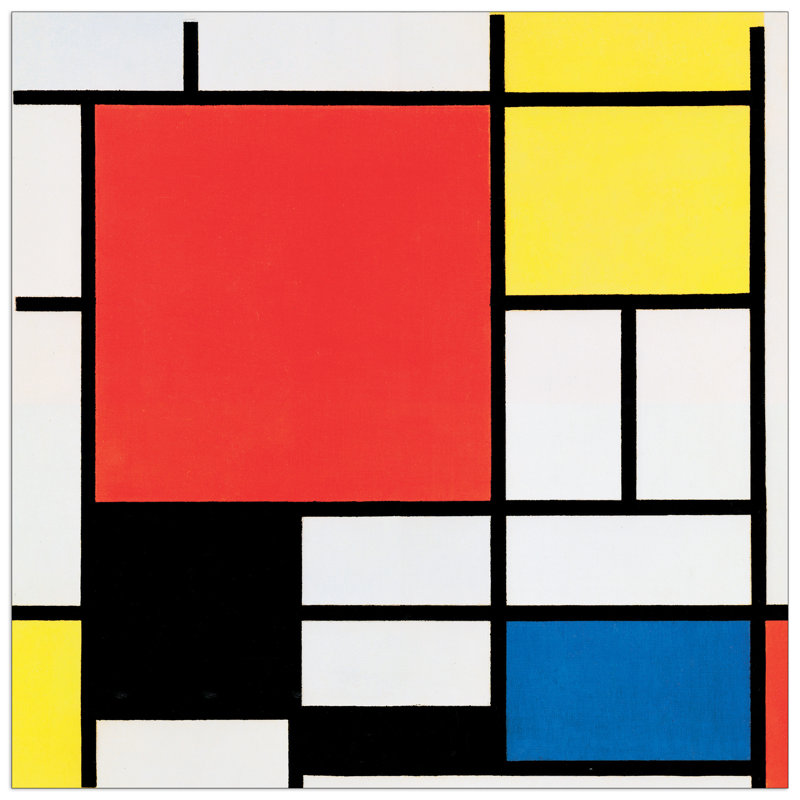 Piet Mondrian - Single Picture Frame Print, 110cm H x 110cm W x 1.8cm D