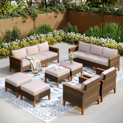 Ensemble de conversation modulaire d'extérieur en osier Shutesbury