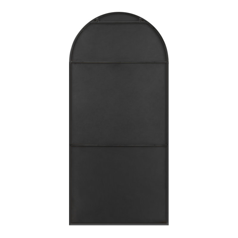 Adne Hallway Mirror - Full Length Arch Metal Frame Living Room Mirror, Black