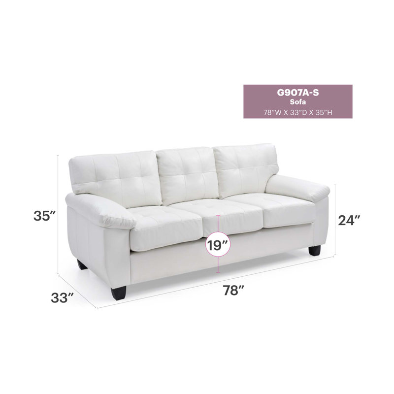 Glory Furniture Gallant Sofa With Removable Backs For Easy Delivery And Long-Lasting Comfort