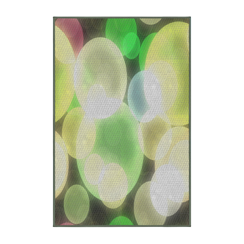 Tapis de surface verte à motif de mer, Rectangle 5 pi x 7 pi
