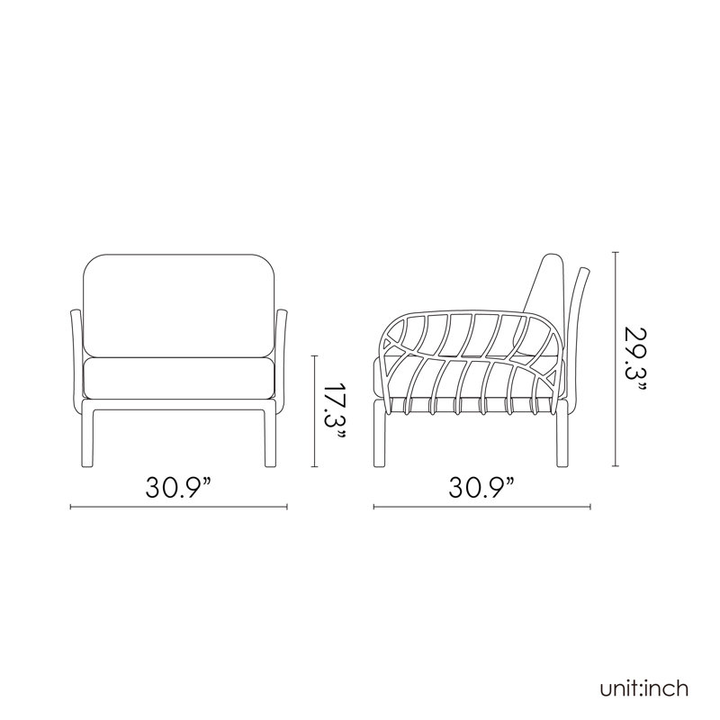 Fauteuil de patio Laurel Club avec coussins, Blanc