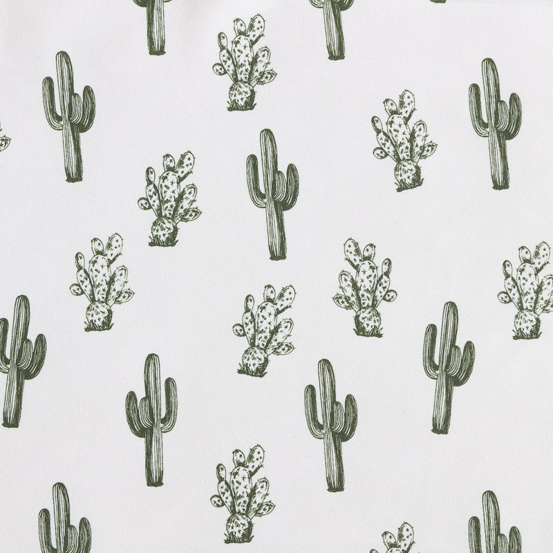 Wrangler Printed Cozy Novelty Sheet Sets, King Sheet Set with 2 Pillowcases, Cacti Green