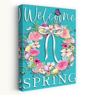 Joyeux printemps - art printanier typographique «Welcome Spring Welcome»