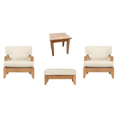 Atnas Outdoor 4 - Piece Teak Conversation Set