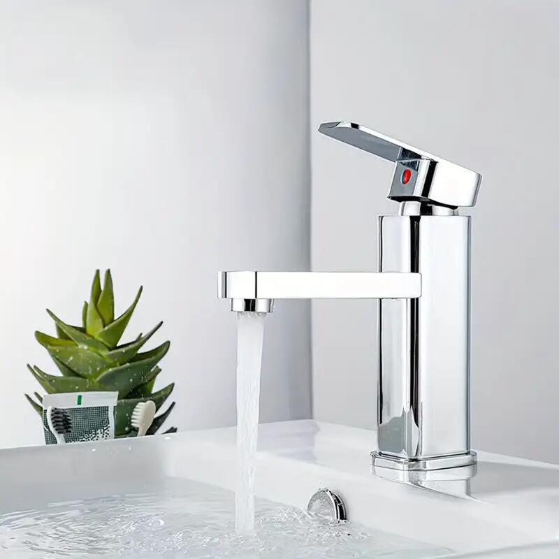 Chrome Basin Mixer Tap Mono Bathroom Sink Vanity Cloakroom Tap Fixings Waste