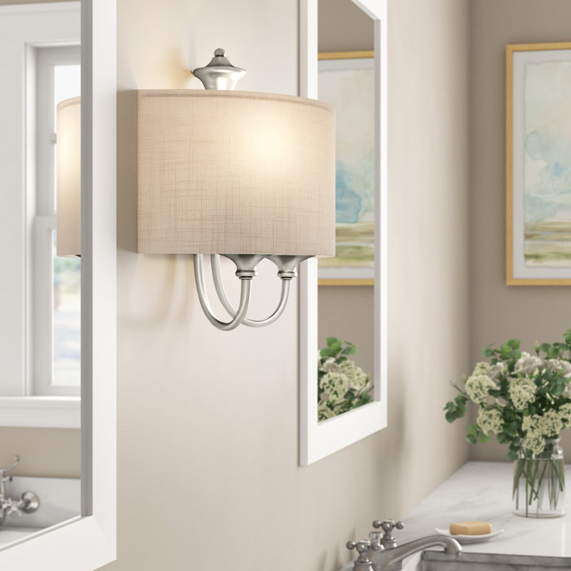 Bhushan 14'' W 1-Light Dimmable Armed Sconce, Satin Nickel