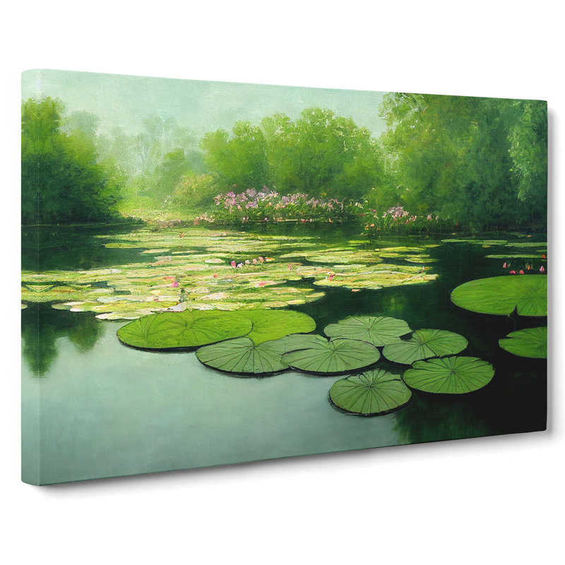Compelling Water Lily Pond - Wrapped Canvas, 35cm H x 50cm W x 3cm D
