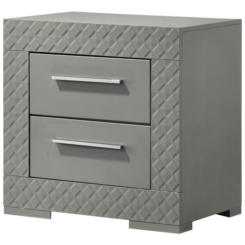 Table de chevet 2 tiroirs Pierce Gray