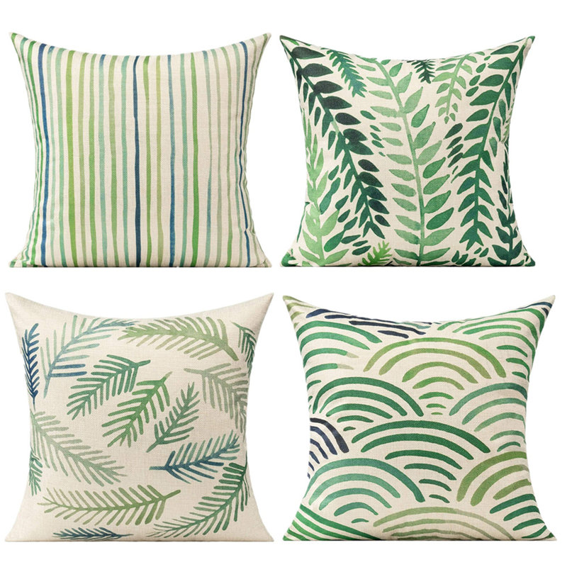 Maone Green Square Cushion Cover