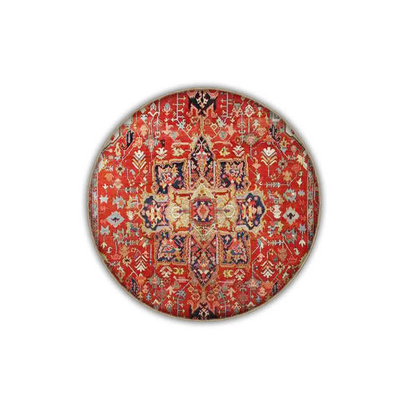 Red Themed Traditional Motif Ethnic Floral Patterned Vintage Decorative Carpet, Runner 2'6" x 6'7"
