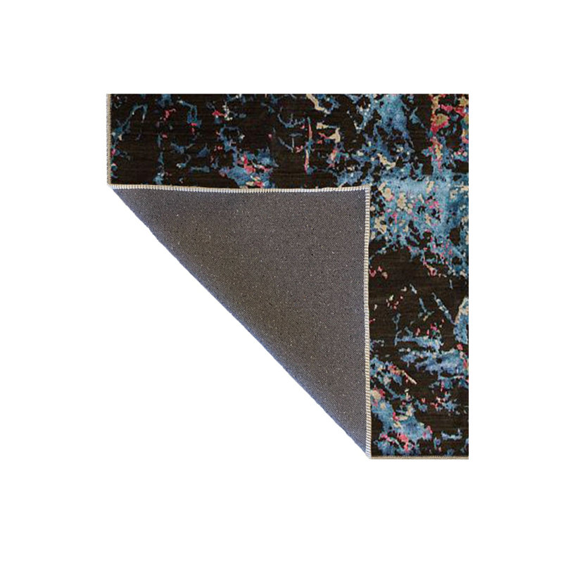 Tapis décoratif moderne noir aux tons pastel, Sous-tapis rectangulaire 3 pi 11 po x 5 pi 11 po i