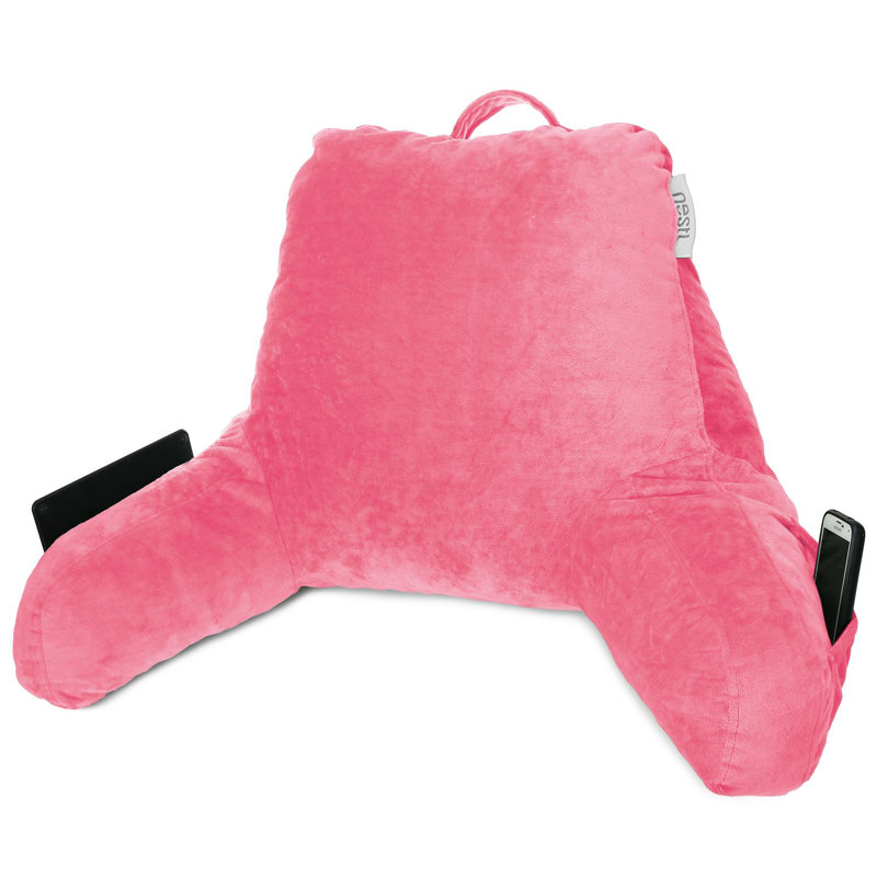 Coussin de lecture Nestl, H 17 po x l 31 po x P 12 po, Rose clair