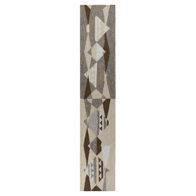 Scandinavian Handmade Kilim Wool Geometric Area Rug