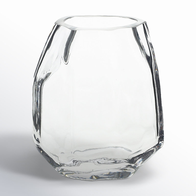 Ardara Handmade Glass Table Vase, 4.5" H x 4" W x 4" D