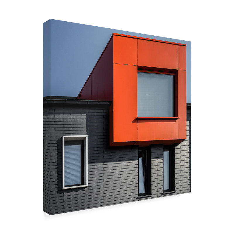 Art sur toile, orange, H 14 po x l 14 po
