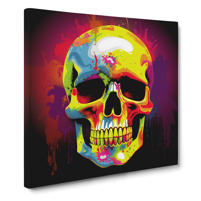 Skull Pop No.1 - No Frame Print, 35cm H x 35cm W x 3cm D