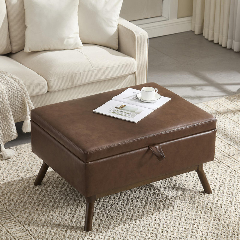 Banc de rangement Mid-Century, Brun