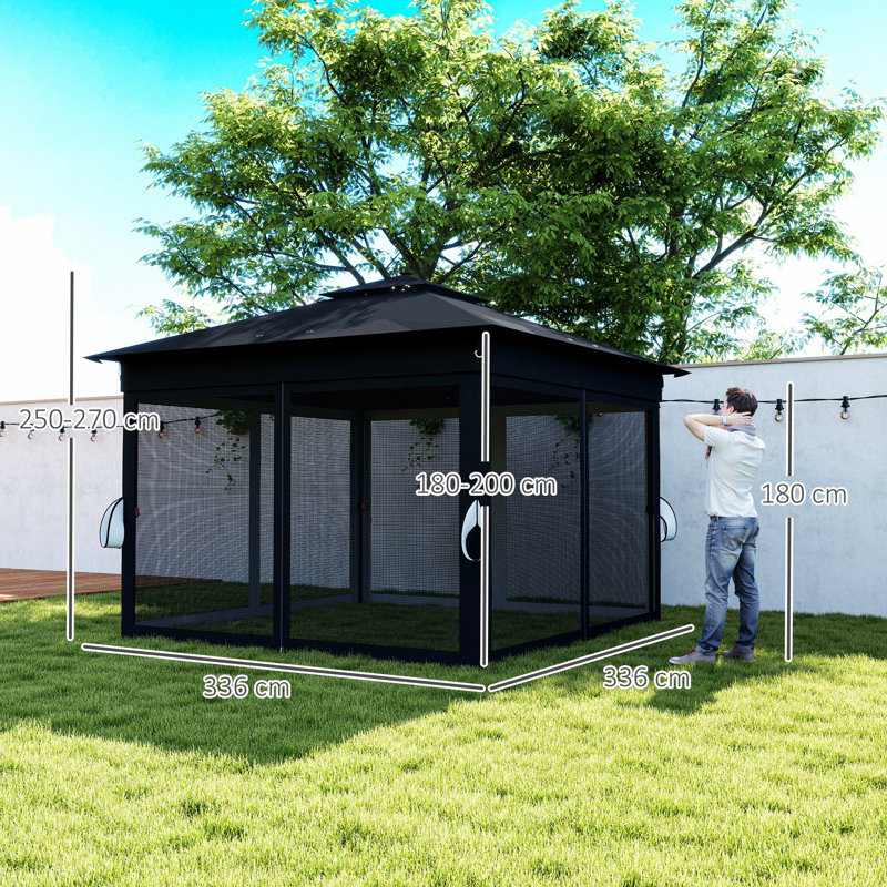 Pop Up 28 Ft. W x 28 Ft. D Steel Soft-top Canopy