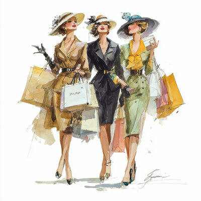 Art mural sur toile tendue Chic Companions