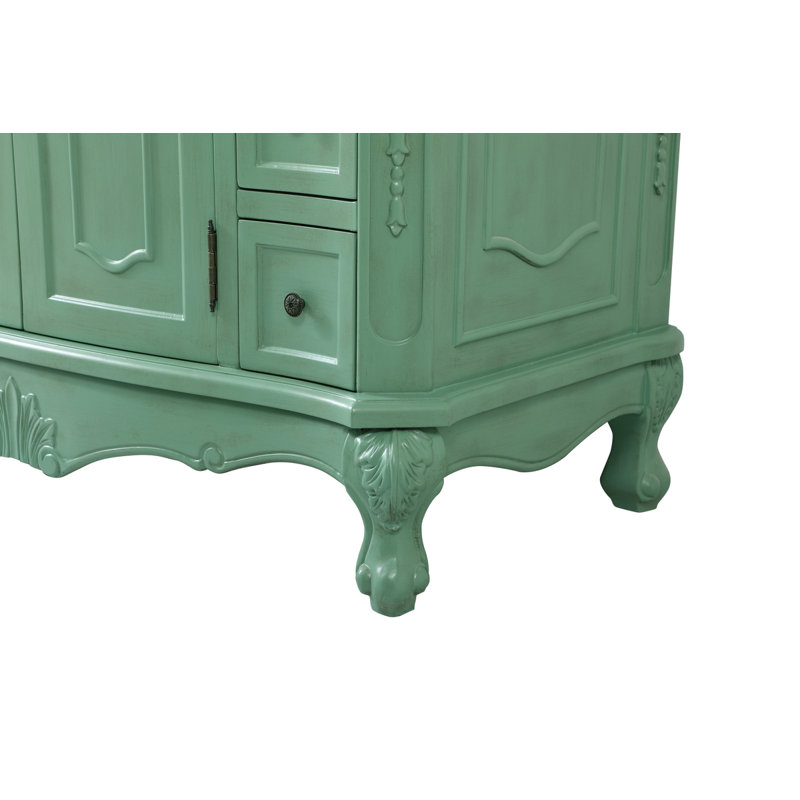 Ensemble de meuble-lavabo simple 42 po Lunette, Menthe rétro, Blanc Ivoire