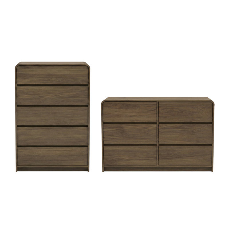 Arden Modern 2 Pieces Bedroom Set, 2 Pcs: Chest, Dresser 6