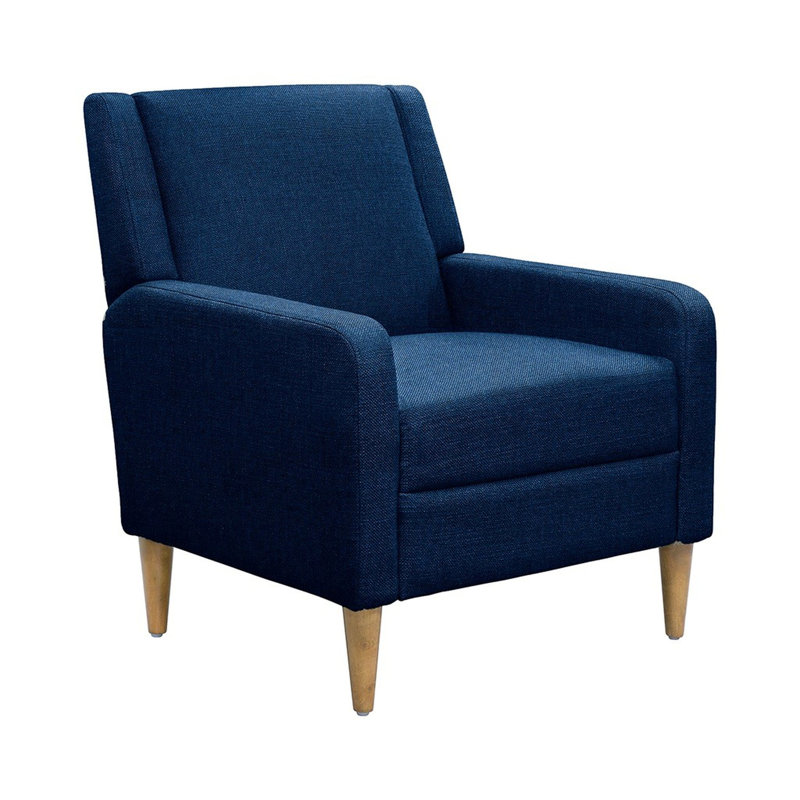 Chaise de lecture moderne rembourrée avec accoudoirs, facile à assembler, Blue