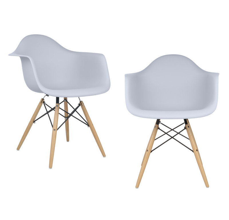 Cardone Arm Chair, Light Gray/Natural