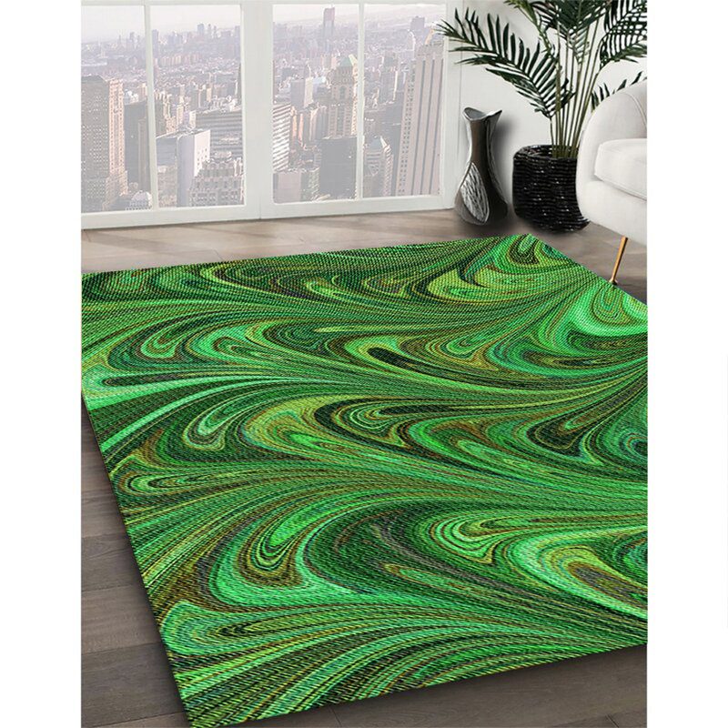 Tapis vert tissé à la machine, Carré 5 pi