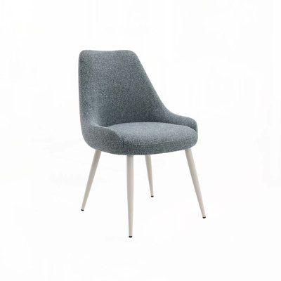 Boucle Upholstered Dining Chair with Upholstered Back