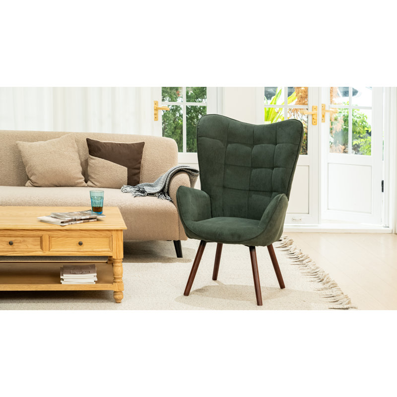 Garmon Upholstered Armchair, Green