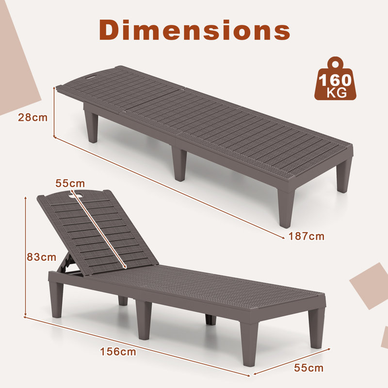 156cm Long Single Chaise, Brown