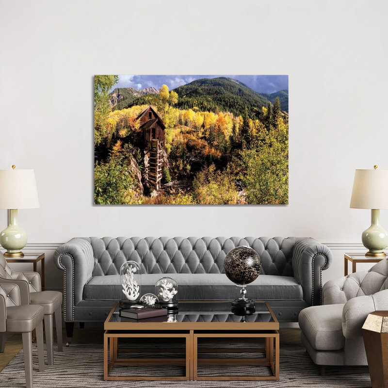Colorado Autumn At Crystal Mill by Olena Art - Wrapped Canvas Print, 152.5 cm H x 101.5 cm W