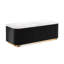 Table de cocktail Viren, accents dorés, plateau en marbre, base en roseau noir, 48 po