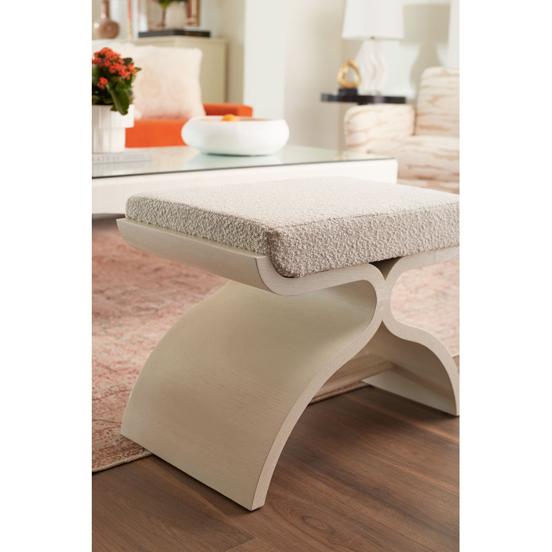 Carson Upholstered Utility Stool, Glazed Whisper White