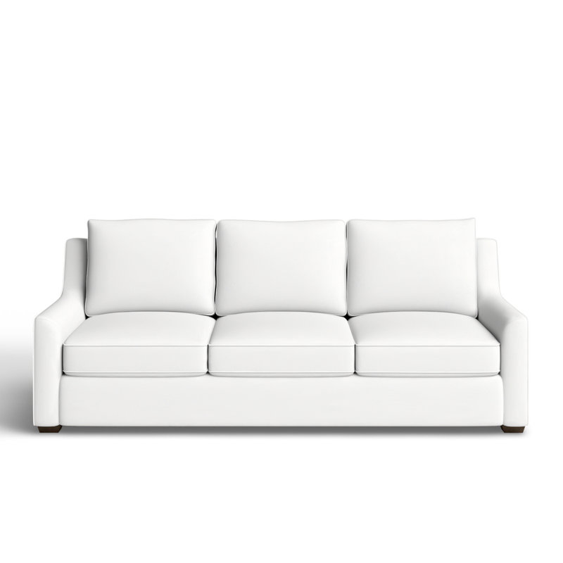 Canapé rembourré 80 po Gemi, Blanc sergé décoloré classique